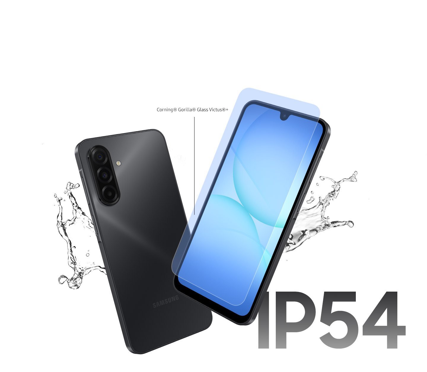 Galaxy A17 resistente a salpicaduras IP54