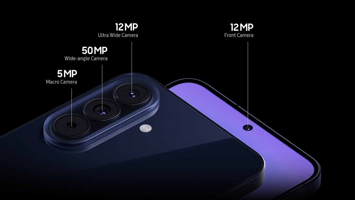 Cámaras del Galaxy A57 5G: 50MP, 12MP ultra gran angular, 5MP macro y 12MP frontal